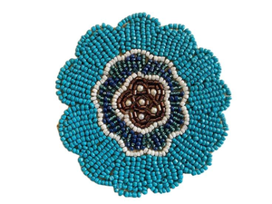 Posavasos bordado con cuentas, decoración moderna hecha a mano, posavasos minimalista cosido a mano con cuentas - Product Image 2