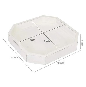 Bandeja de madera de pino maciza hecha a mano de forma octogonal personalizada de calidad superior de venta directa de fábrica para uso de servicio y decoración - Product Image 3
