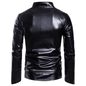 Chaquetas de cuero Precio barato Chaquetas de espuma negras de alta calidad Chaqueta de cuero de invierno para hombres - Product Image 4