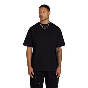 MensDark Camiseta de gran tamaño 100% algodón 190 GSM Streetwear Staple Tee Impreso Front Back Logo Drop Shoulder Relaxed Fit Shirt - Product Image 6