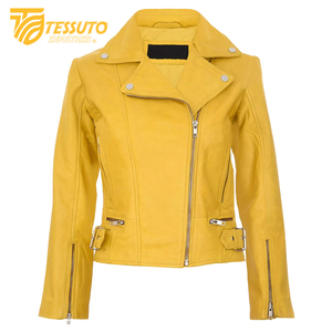 Chaqueta de Cuero 100% Real para Mujer, Estilo Casual, Cuello Alto, Transpirable, Empaque Premium - Product Image 1