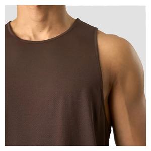 Custom Logo Men 100% Cotton Eco-Friendly Athletic Breathable Quick Dry Stringer Sleeveless <b>Tank</b> <b>Tops</b> 180g for Sport Gym Workout - Product Image 2
