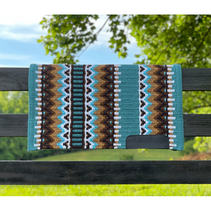 Western Show Horse Saddle Blanket Diseño de Nueva Zelanda Manta de sillín de lana hecha a mano Top Wool Saddle Pad Size - Product Image 1