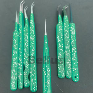 Pince à épiler élégante en fibre enduite de gelée étincelante Outils d'extension de cils en acier inoxydable pour les professionnels de la beauté Vente en gros personnalisée - Product Image 6