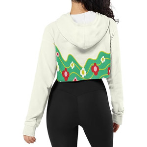 Venta al por mayor Sudadera Crop Top Sudadera con capucha para las mujeres de manga larga de entrenamiento Crop Tops Drop Shoulder Crop Top Sudaderas con capucha para las mujeres - Product Image 2