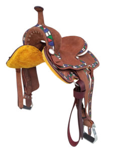 Silla de Montar Western Premium con Armazón de Fibra de Vidrio, Cuero de Búfalo, Tallado Floral, Guardabarros Preformado de 16 Pulgadas, Personalizable - Product Image 3