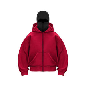 Sudadera con Capucha de Forro Polar Grueso Personalizable para Hombre, Diseño Sólido, Abrigo de Invierno, Estampado en Relieve, Bordado, con Capucha y Máscara Facial Completa - Product Image 3