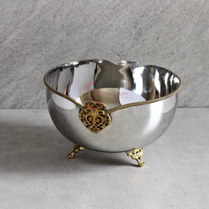 Gold Plating Steel High Quality Modern Design Large Serving Bowl for Home Hotel Restaurant and Party <b>Dinnerware</b> Serving Bowl - Product Image 4
