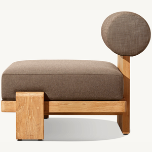 Fauteuil individuel durable en teck avec coussins moelleux de haute qualité, style moderne pour l'extérieur - Product Image 2