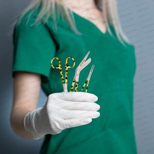 Vaslcare-Ciseaux d'allaitement manuels avec poignée imprimée de pattes de chat mignonnes, pince pour instruments chirurgicaux, qualité supérieure - Product Image 6