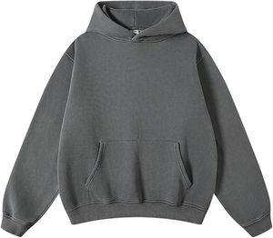 Mode coton polaire pull à capuche pour hommes tenue chaude cordon capuche et poche - Product Image 1