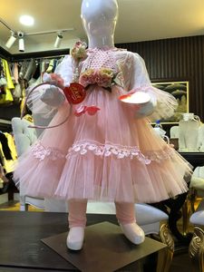 Nuevo Diseño de Vestido Floral para Niñas para Fiestas de Verano, Vestido Elegante para Bebés con Borde de Red y Coletero, Ropa Infantil para Primavera - Product Image 5