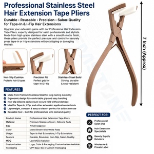 Pince professionnelle en acier inoxydable pour extensions de cheveux – Outil réutilisable pour l'installation et le retrait des extensions adhésives pour I-Tip - Product Image 1