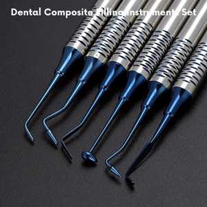 Kit d'hygiène dentaire en acier inoxydable 6 pièces, utilisation professionnelle, instruments dentaires manuels, spatule de remplissage en résine composite, haute qualité - Product Image 5