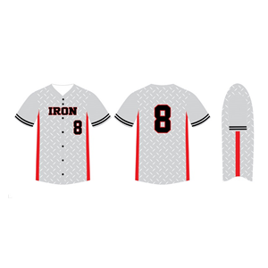 เสื้อเบสบอลกระดุมเต็มเนื้อผ้าโพลีเอสเตอร์ระบายอากาศได้ดีชุดเล่นเบสบอล - Product Image 4