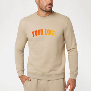 Sudadera para Hombre de Color Beige Sólido, Diseño Personalizado 2026, Cuello Redondo, Manga Larga, Talla Grande, Transpirable, Sudadera de Invierno para Hombre - Product Image 1