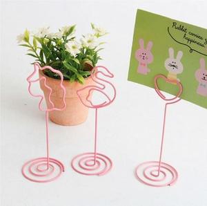 Soporte de tarjeta de diseño personalizado de Color rosa, decoración de mesa, soporte en forma de resorte, soportes de tarjeta modernos, electrodomésticos para bodas y oficinas - Product Image 6