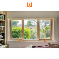 Diseño estándar europeo Ventanas de madera de aluminio Perfil compuesto personalizado Ventanas de revestimiento de aluminio Ventanas francesas de madera