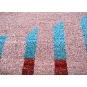 Alfombra Freedom Manchaha Rosa y Morada, Tejida a Mano con Lana y Seda de Bambú, Patrón Geométrico, Tamaño 9x12, para Decoración de Sala de Estar Juvenil - Product Image 3