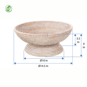 Tazón de fruta de ratán de base grande, decoración de presentación de comida, vajilla ecológica, duradero, producto al por mayor en Vietnam - Product Image 3