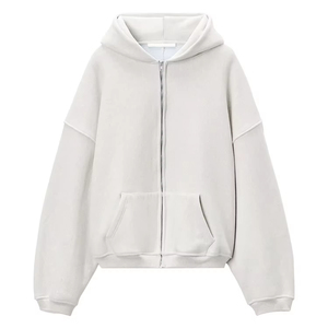 Sweats à capuche personnalisés 2025 pour hommes, taille plus, coupe ample, épaules tombantes, avec fermeture éclair, épais, surdimensionné, entièrement zippé, OEM - Product Image 6