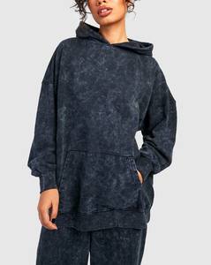 Nouveauté Vêtements de sport pour femmes Ensemble survêtement imprimé délavé à l'acide Broderie Grande taille Pull à épaules tombantes Ensemble pantalon Hiver - Product Image 6