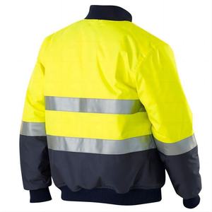 Veste de travail d'hiver de haute qualité en polyester, bomber réfléchissant de sécurité, vêtements de travail, capuche dissimulée, rembourrée, imperméable - Product Image 3