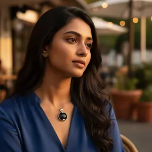 Colgante de Plata 925 con Ónix Negro para Mujer, Joyería Religiosa con Piedras Preciosas en Oro Rosa, Corte Esmeralda, Bañado en Rodio y Platino - Product Image 3