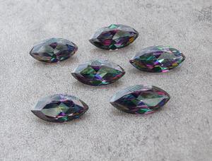 Mystic Topaz Marquise ขนาด4x6มม. ถึง20x30มม. พลอยหลวมด้านหลังแบนสำหรับทำเครื่องประดับสร้อยข้อมือผู้หญิงทำด้วยมือ - Product Image 3