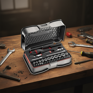 Juego de Herramientas Usag de 37 Piezas con Vasos Hexagonales en Estuche de ABS para Uso Profesional - Product Image 3