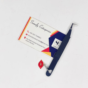 Marque privée professionnelle 90 degrés breloque pour les lèvres Volume russe pince à épiler antistatique pince à épiler durable en acier inoxydable - Product Image 5