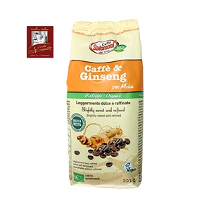 Café Orgánico y Ginseng Vegano en Polvo, Bolsa de 250g, para Moka, Uso Doméstico, GVERDI Selección de Alimentos Italianos, Hecho en Italia - Product Image 1