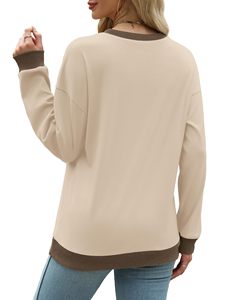 Sweat-shirt de service OEM doux de haute qualité décontracté surdimensionné gaufrage doux sweat solide à manches longues hauts amples pull femme - Product Image 6