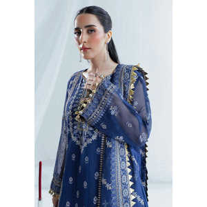 Conjunto de Vestido Indio de 3 Piezas en Tela de Algodón Bordada con Pantalón de Seda Cruda, Modelo Salwar Kameez para Festivales, Número de Modelo FE-52163 - Product Image 5