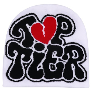 Bonnet d'hiver en tricot Logo personnalisé Bonnet en tricot chaud Casquettes en forme de tête de mort Pas cher Vente en gros Fournisseur de chapeaux de mode 2025 - Product Image 1