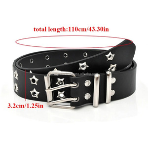 Ceinture en cuir PU avec double boucle ardillon pour homme et femme, style gothique, mode décontractée, ceinture décorative pour jean - Product Image 6