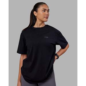 T-shirt oversize en coton biologique 100% premium - Noir - Product Image 4