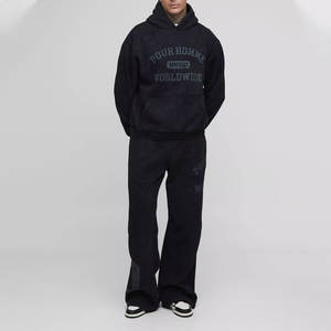 Chándal de algodón de colección de invierno para hombre con diseño personalizado Tendencia Patrón sólido Espesor de peso pesado Servicio OEM Buen precio - Product Image 1