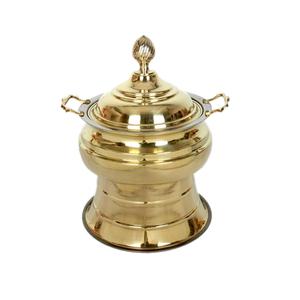 Cazuela de latón para Decoración de mesa, olla para servir, plato de frotamiento de Metal pulido brillante, calentador de alimentos de peso pesado, ollas, comida de cocina - Product Image 3