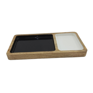Bandeja para servir comida de diseño moderno Color marrón Utensilios de cocina con estilo de madera natural Bandeja para servir comida y bebida personalizada - Product Image 4