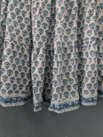 Falda Maxi Casual de Mujer con Bolsillos, Estampado Floral, de Algodón No Tejido Ecológico, con Cordón Ajustable y Borlas, Diseño Escalonado