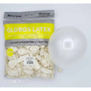 Palloncini in Lattice Decotex 12Cm Bianco Perla 100 Pezzi per Confezione Decorazione per Feste - Product Image 1