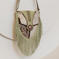 Sac à main en cuir de vachette et imprimé animal Sac à main Western pour femmes avec franges Cuir de daim véritable Cheveux sur peau de vache Sac à main