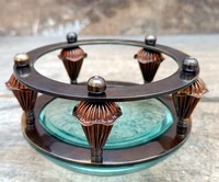 Lupa de Lectura Náutica Moderna de Alta Calidad, Pulida y Electrochapada, con Lente de Cristal y Cúpula de Latón Marrón, Personalizable