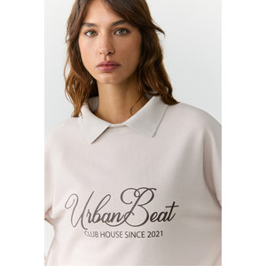 Urban Beat Alexia Damen-Strickpullover mit Hemdkragen und Print-Detail, Entspannter Schnitt - Product Image 5