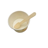 Cuillère en bois compostable de 110mm avec sac emballé