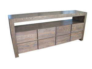 Hiện Đại Mộc mạc <span class=keywords><strong>TV</strong></span> đứng sideboard lưu trữ 8 rắn sồi ngăn kéo môi trường thân thiện với điều chỉnh thiết kế cho phòng khách đồ nội thất - Product Image 2