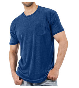 T-shirt en tricot pour homme, design uni, avec logo personnalisé et couleur unie - Product Image 4