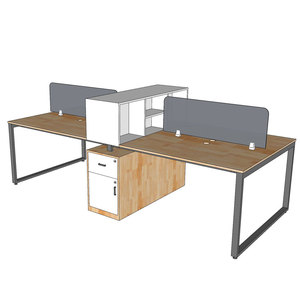 Contemporary 4-Seater Table Cluster Module 280x120cm with <b>Footrest</b> and Cabinet HBRT074 - Product Image 6