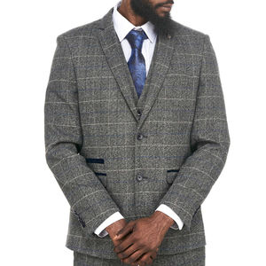 เสื้อโค้ททวีดลายสก็อต แจ็คเก็ตลำลองสไตล์ธุรกิจ แขนยาว กระดุมแถวเดียว เสื้อแจ็คเก็ตทวีดสำหรับผู้ชายสำหรับฤดูหนาว - Product Image 5